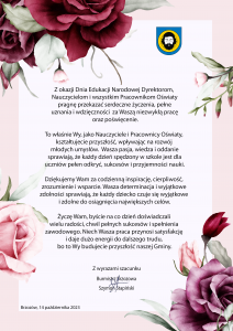 Życzenia z okazji Dnia Edukacji Narodowej