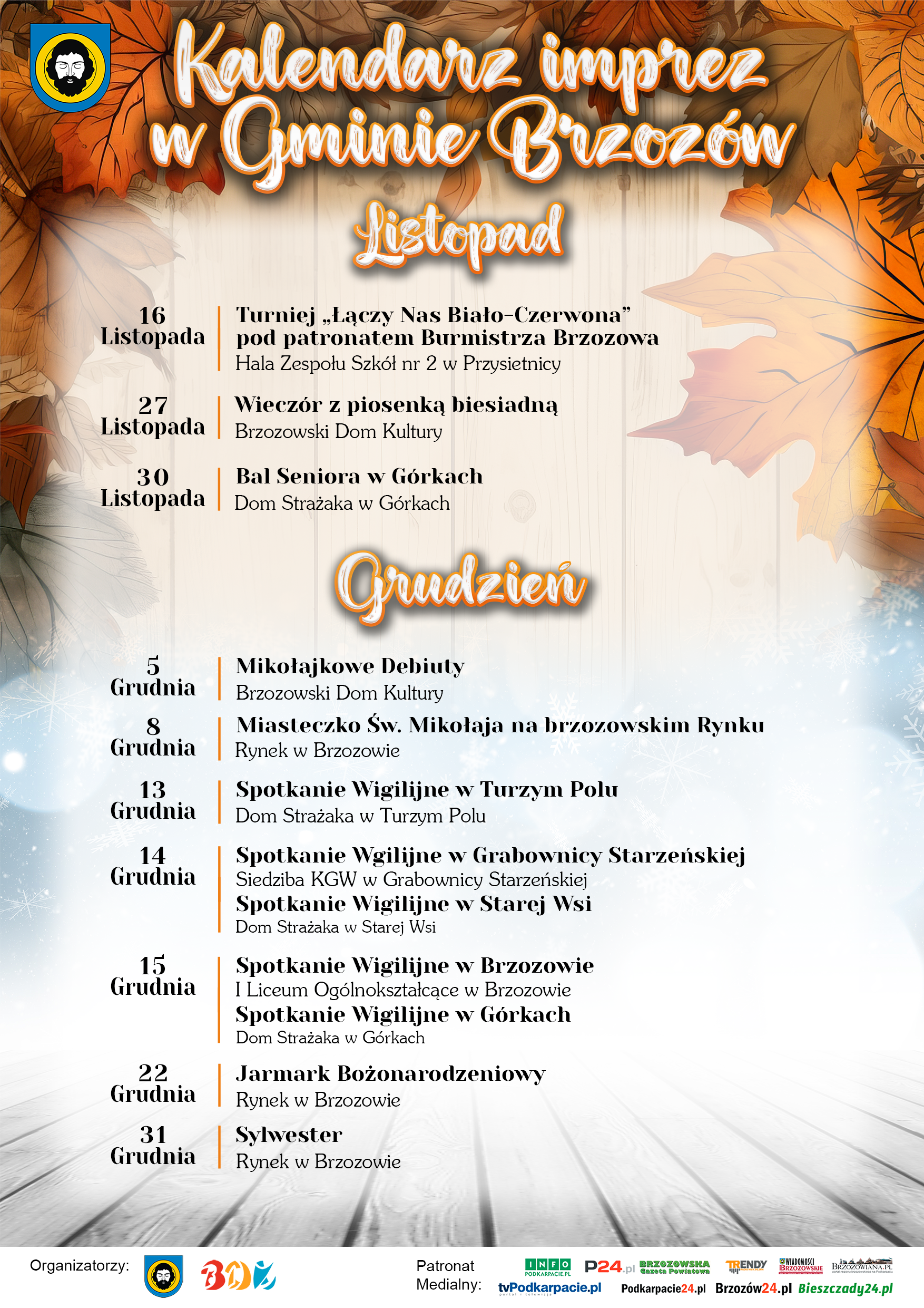 Kalendarz imprez w sezonie jesienno-zimowym