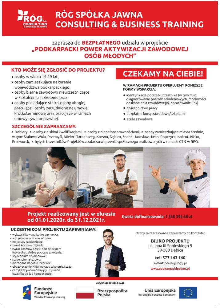 „Podkarpacki Power Aktywizacji Zawodowej Osób Młodych”