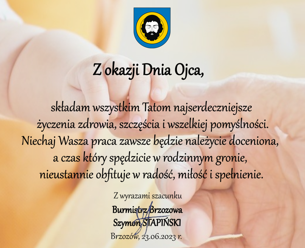 Życzenia Burmistrza Brzozowa z okazji Dnia Ojca (23.06.2023)