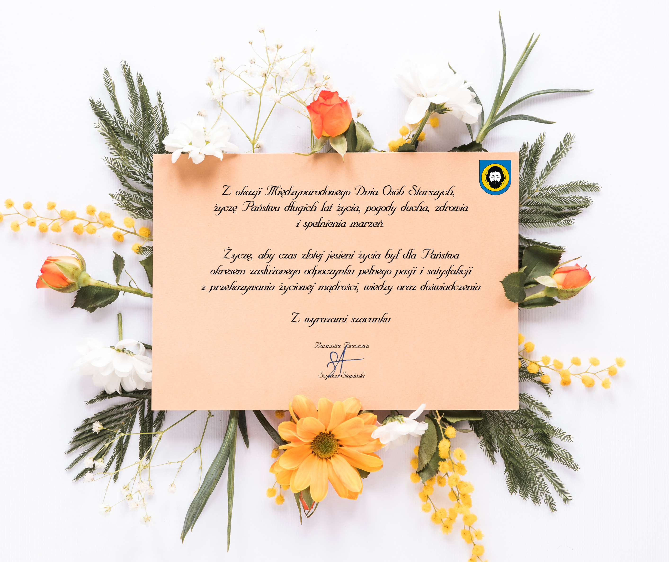 Życzenia Burmistrza Brzozowa z okazji Międzynarodowego Dnia Osób Starszych