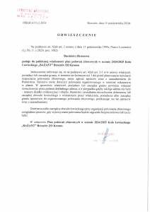Obwieszczenie Burmistrza Brzozowa dot. planu polowań zbiorowych w sezonie 2024/2025 Koła Łowieckiego „BAŻANT”