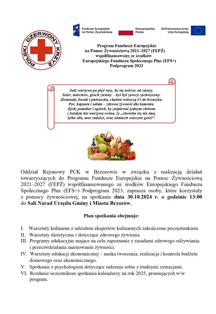 Oddział Rejonowy PCK w Brzozowie zaprasza na spotkanie