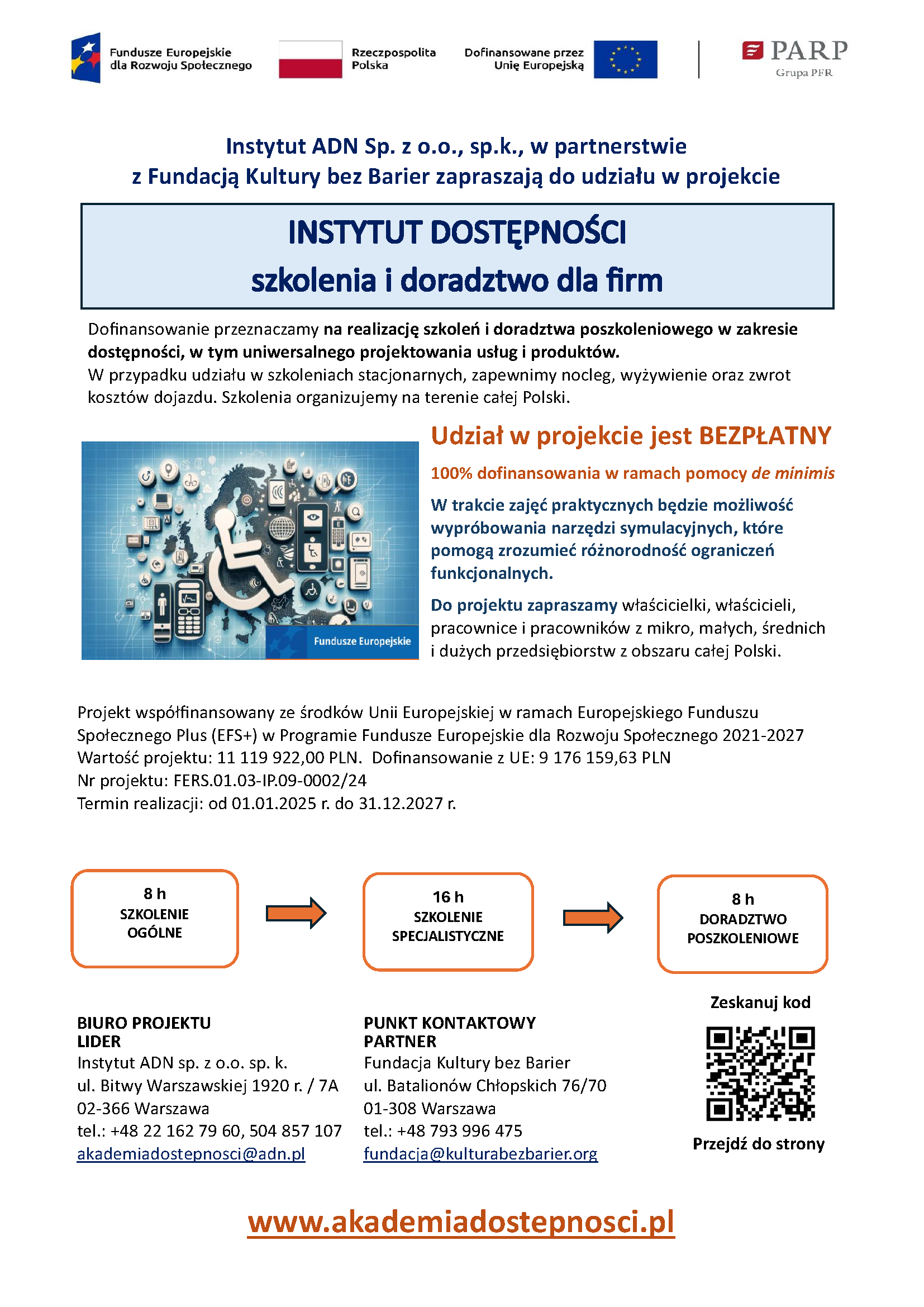 Zaproszenie do udziału w projekcie Instytut Dostępności - szkolenia i…