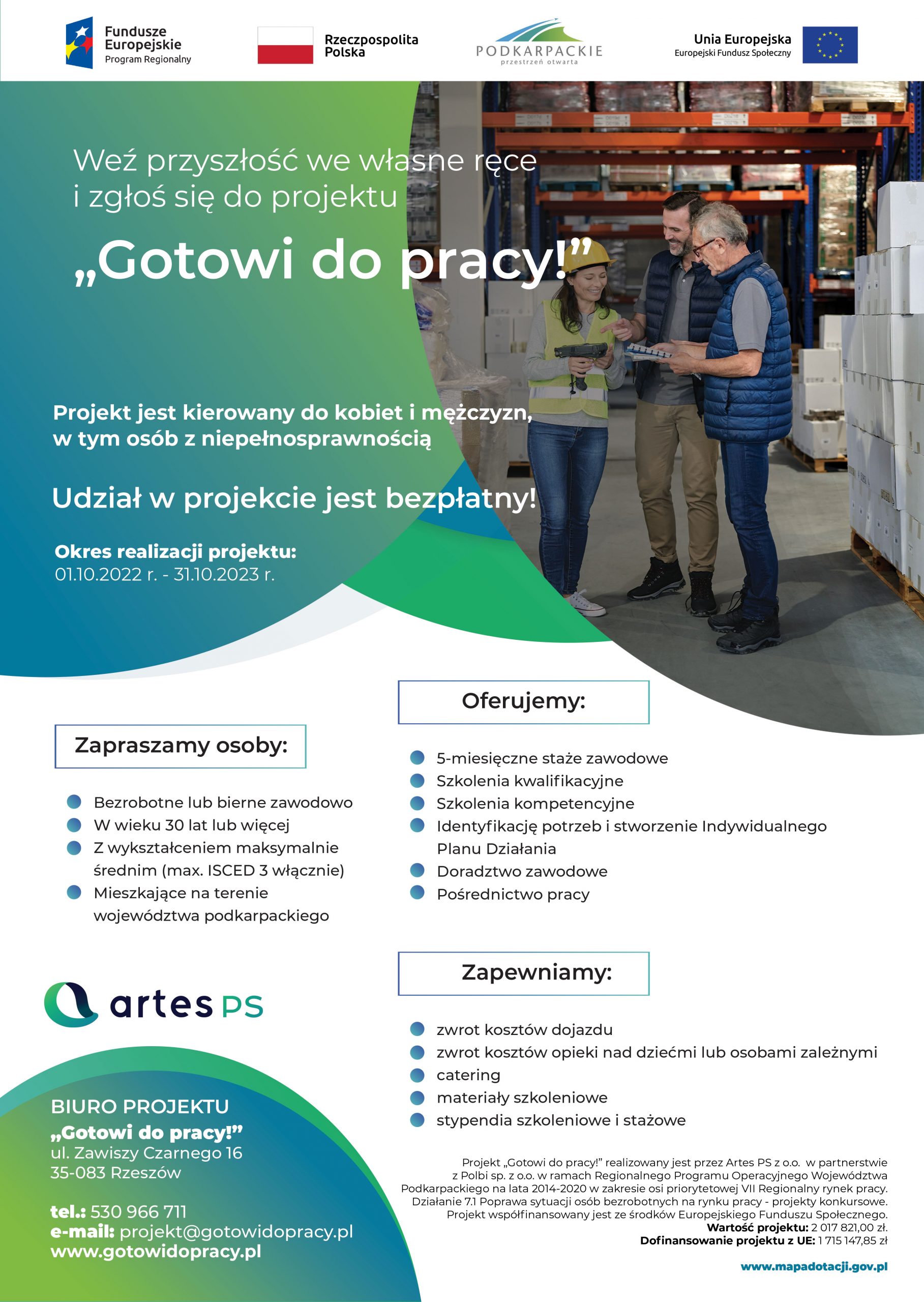 Zapraszamy do udziału w projekcie „Gotowi do Pracy”