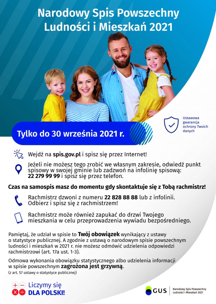 Narodowy Spis Powszechny Ludności i Mieszkań 2021 trwa tylko do 30 września br.