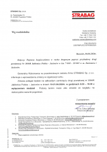 Zamknięcie drogi powiatowej nr 2056R (Jabłonica Polska – Jasionów)