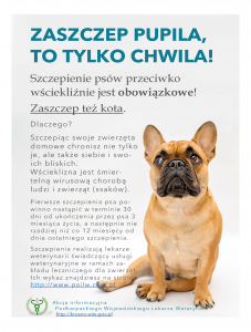 Powiatowy Lekarz Weterynarii w Brzozowie wzywa do obowiązkowych szczepień psów.