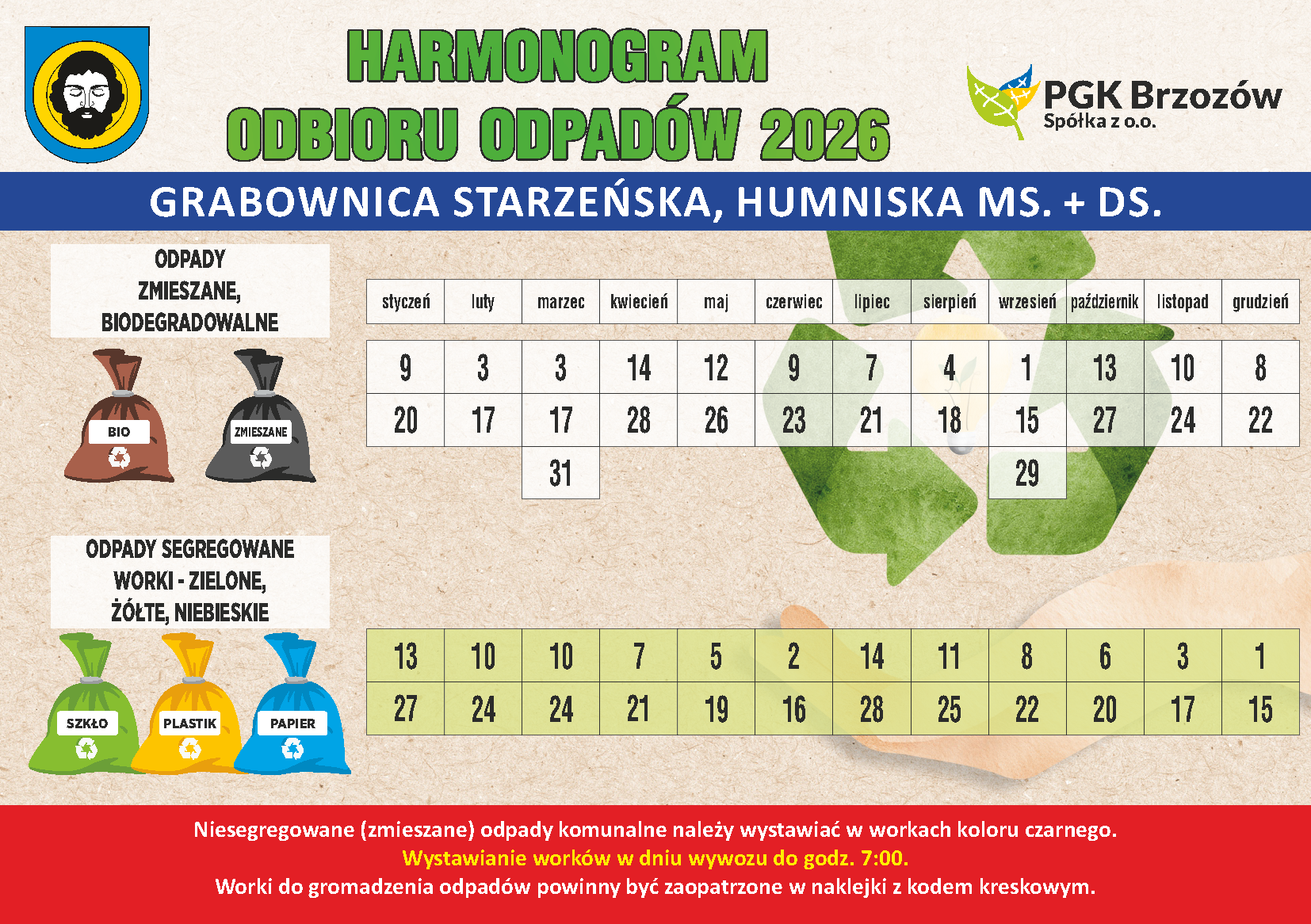 Harmonogram Odbioru Śmieci 2026 Strona 3