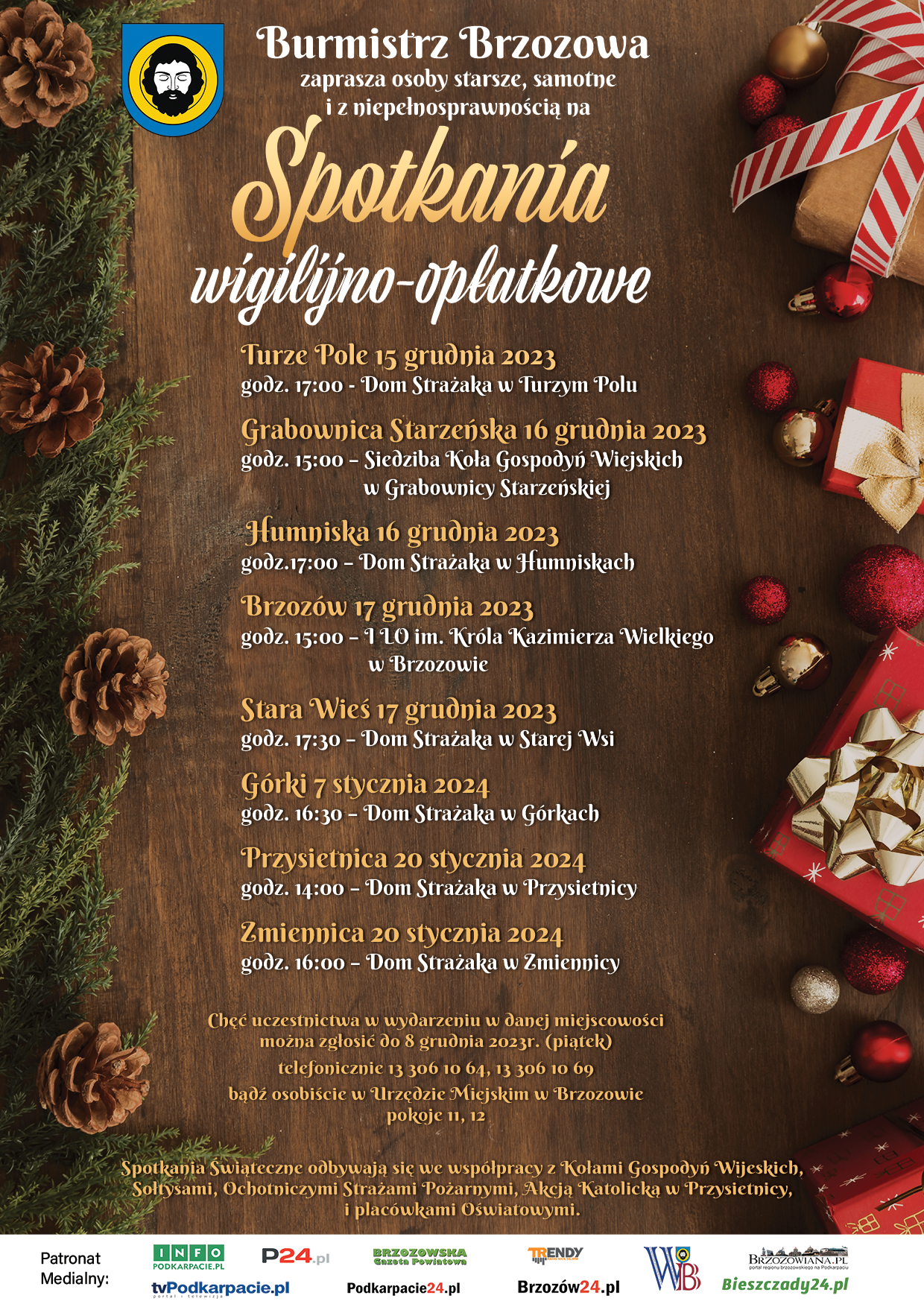 Spotkania Wigilijno-opłatkowe w Gminie Brzozów