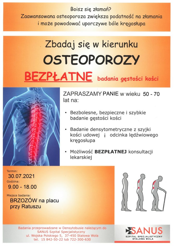 Bezpłatne badania w kierunku osteoporozy