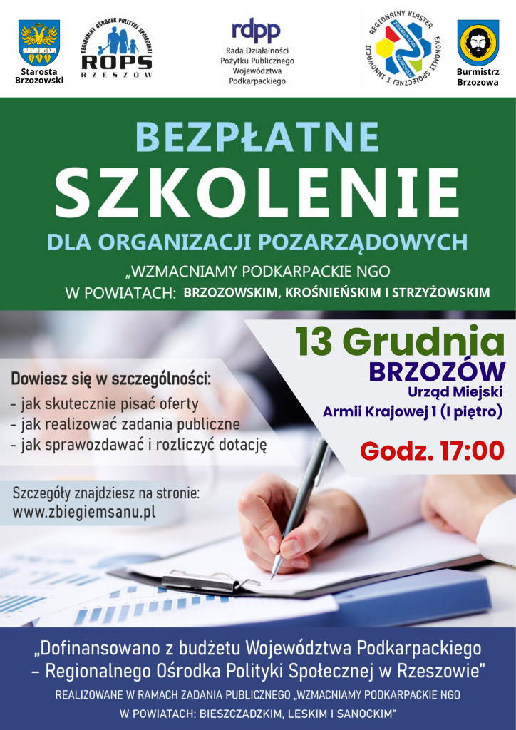 Bezpłatne szkolenie dla organizacji pozarządowych