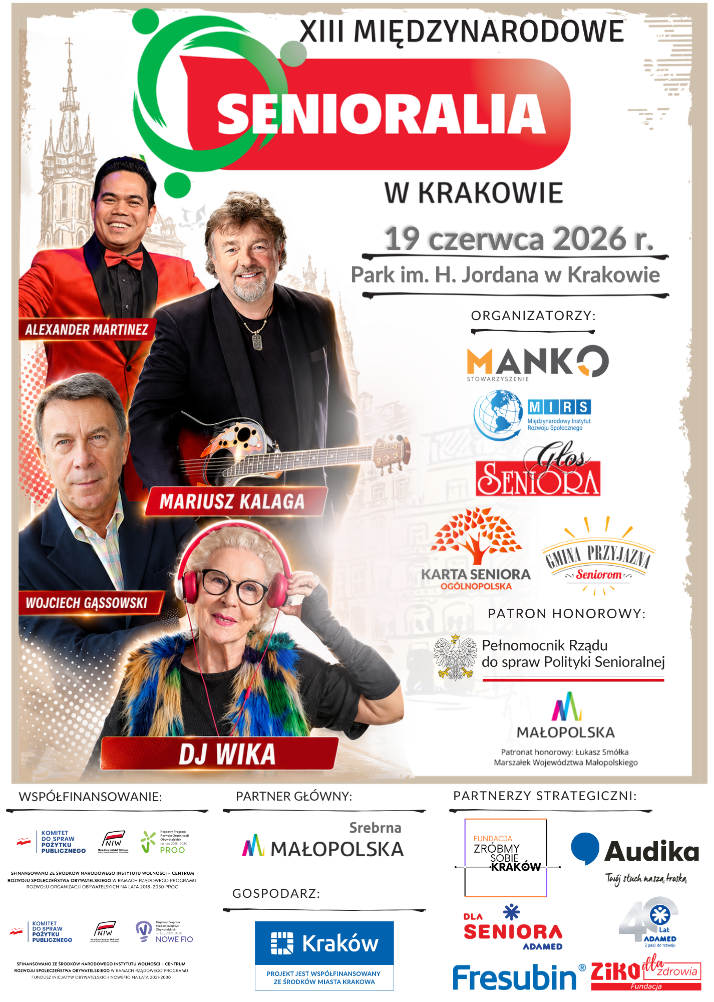 Zaproszenie do wyjazdu na XIII Międzynarodowe Senioralia  w Krakowie