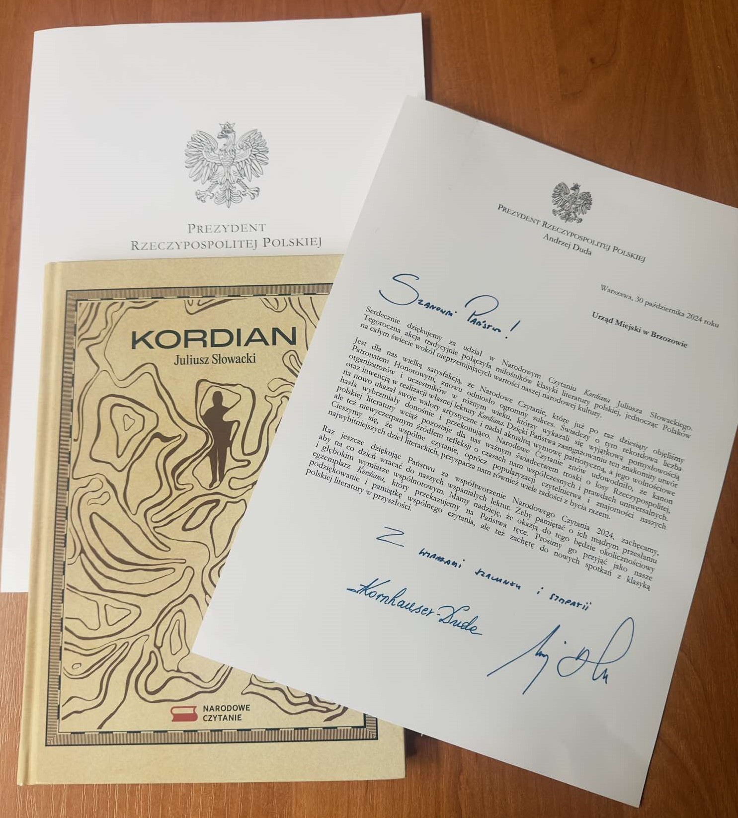 Podziękowanie od Pary Prezydenckiej za udział w Narodowym Czytaniu