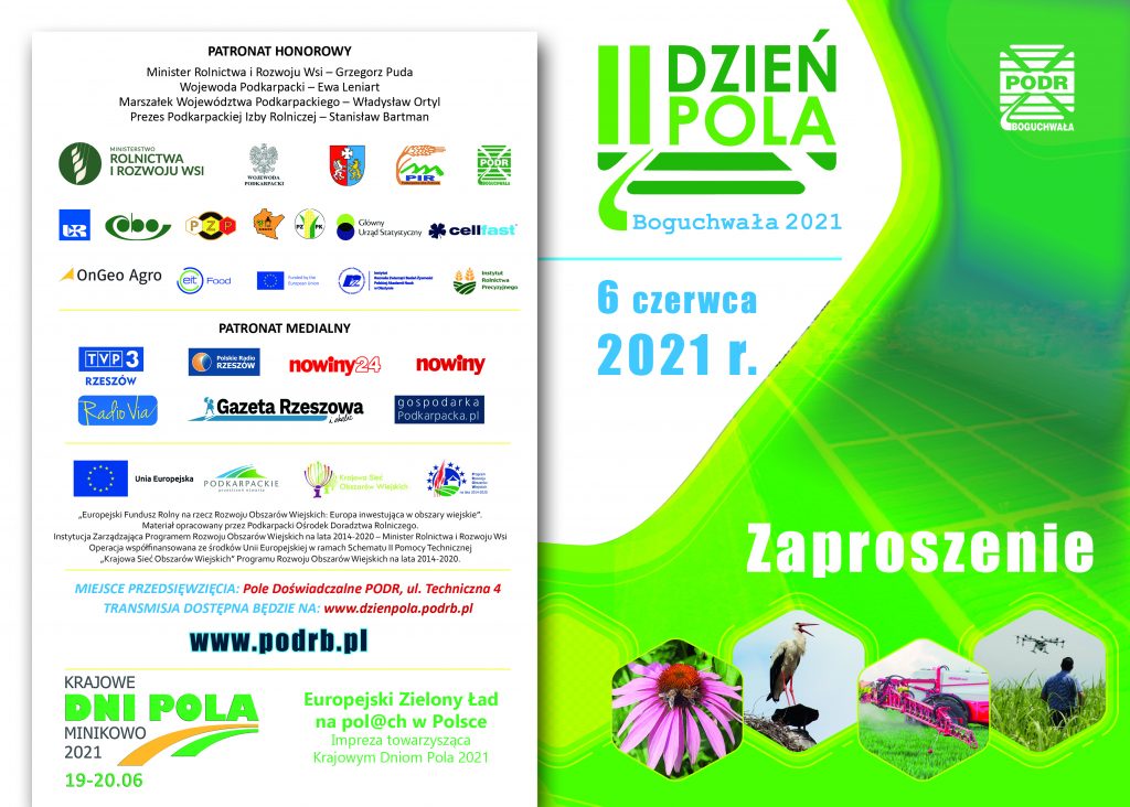 Zaproszenie na Dzień Pola oraz Wiosenne Targi Innowacji – 06.06.2021 r.