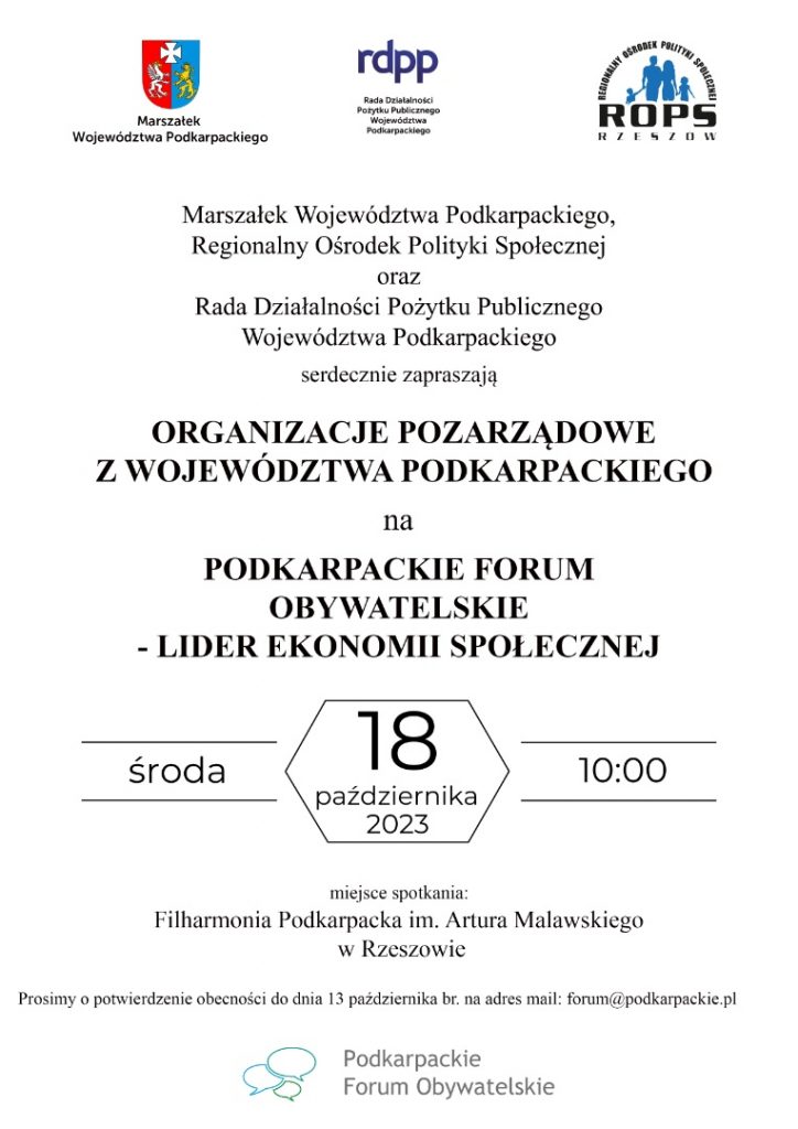 Podkarpackie Forum Obywatelskie – Lider Ekonomii Społecznej