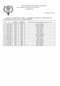 Informacja o planowanym terminie oraz miejscach polowań zbiorowych w sezonie 2024/2025