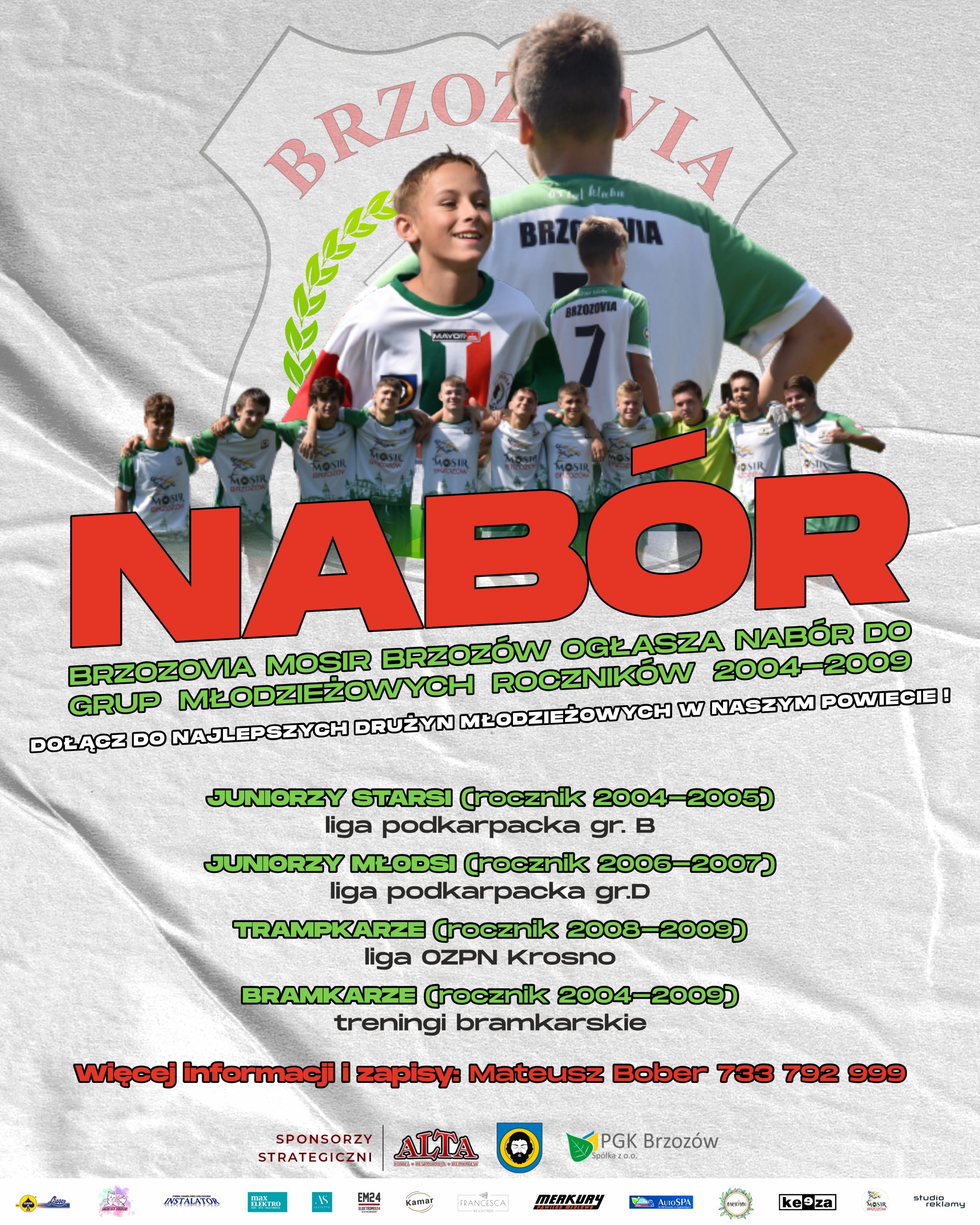 Nabór do grup młodzieżowych Brzozovii Brzozów