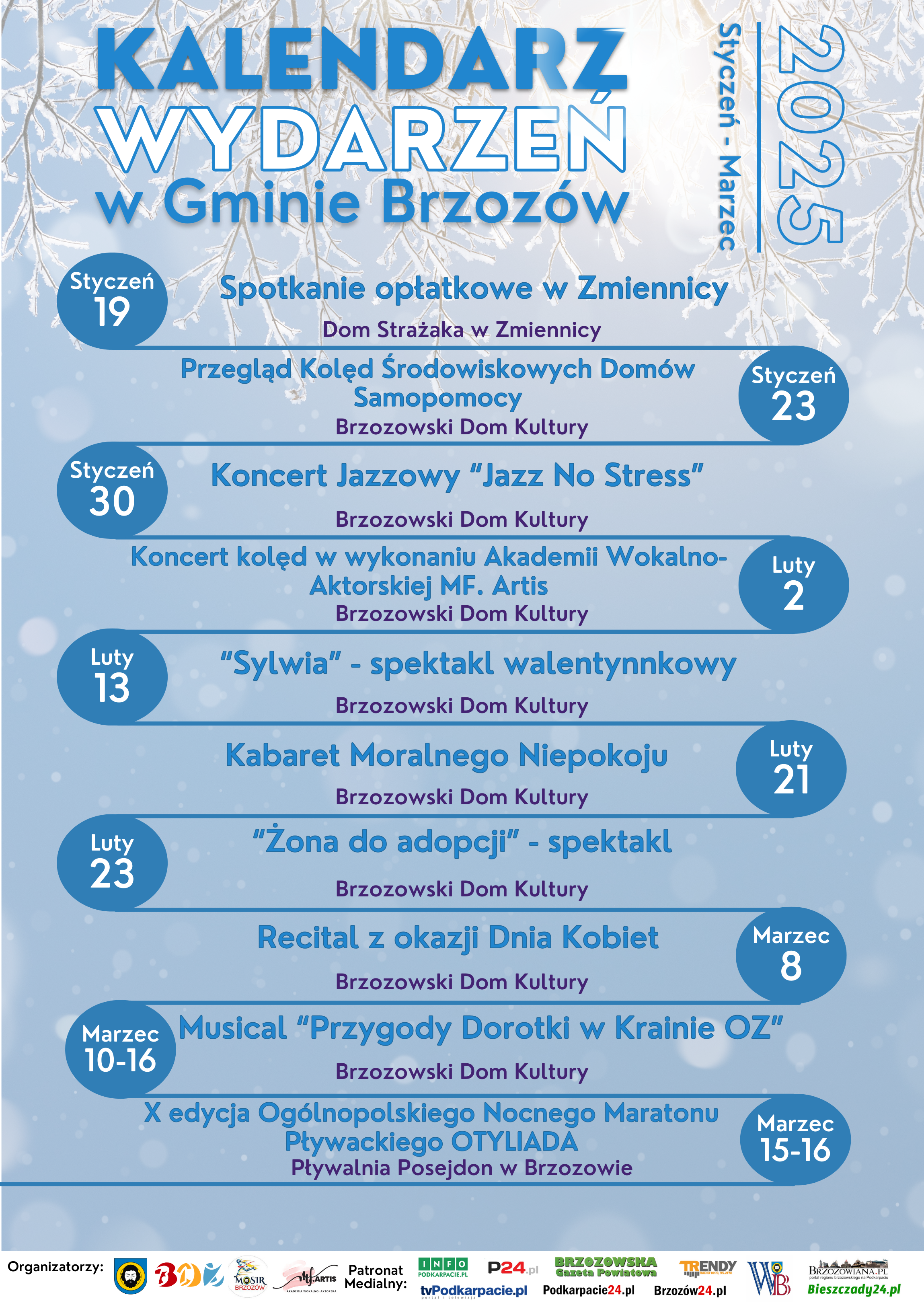 Kalendarz wydarzeń w Gminie Brzozów Styczeń – Marzec