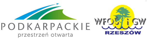 Logo "Podkarpackie przestrzeń otwarta" oraz logo "Wojewódzkiego Funduszu Ochrony Środowiska i Gospodarki Wodnej"