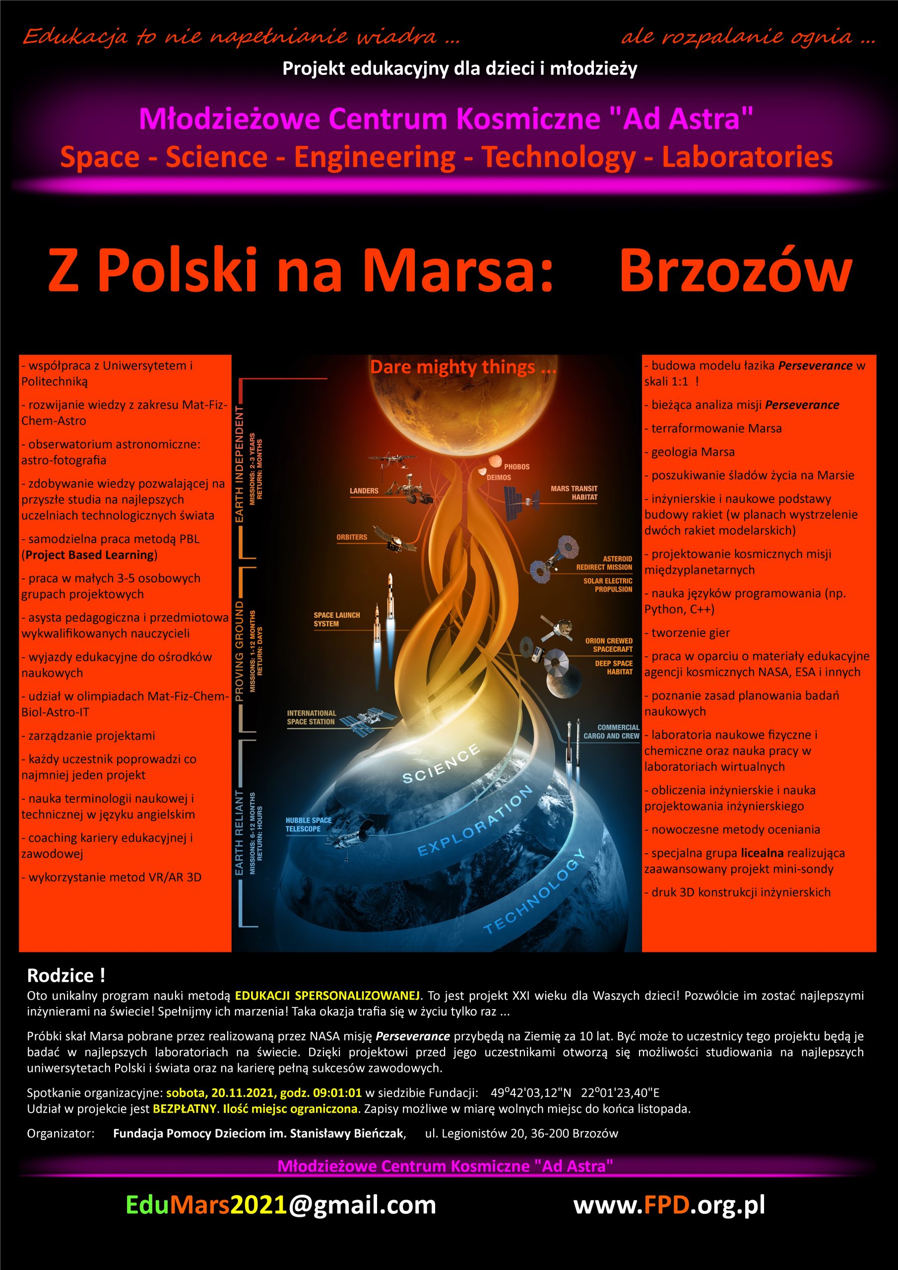 Plakat z Polski na Marsa