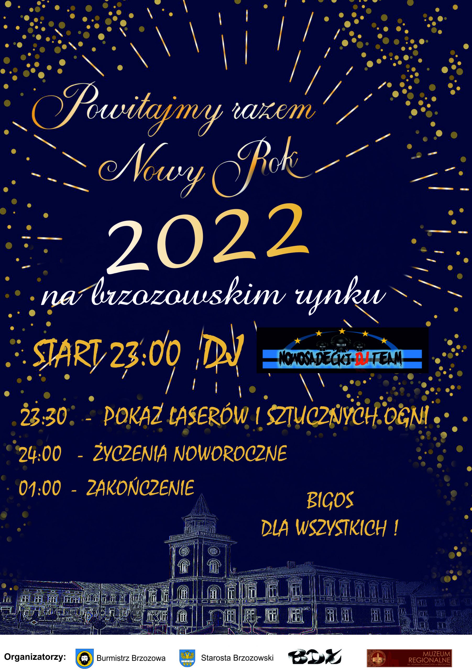 plakat sylwester 2022 Brzozów