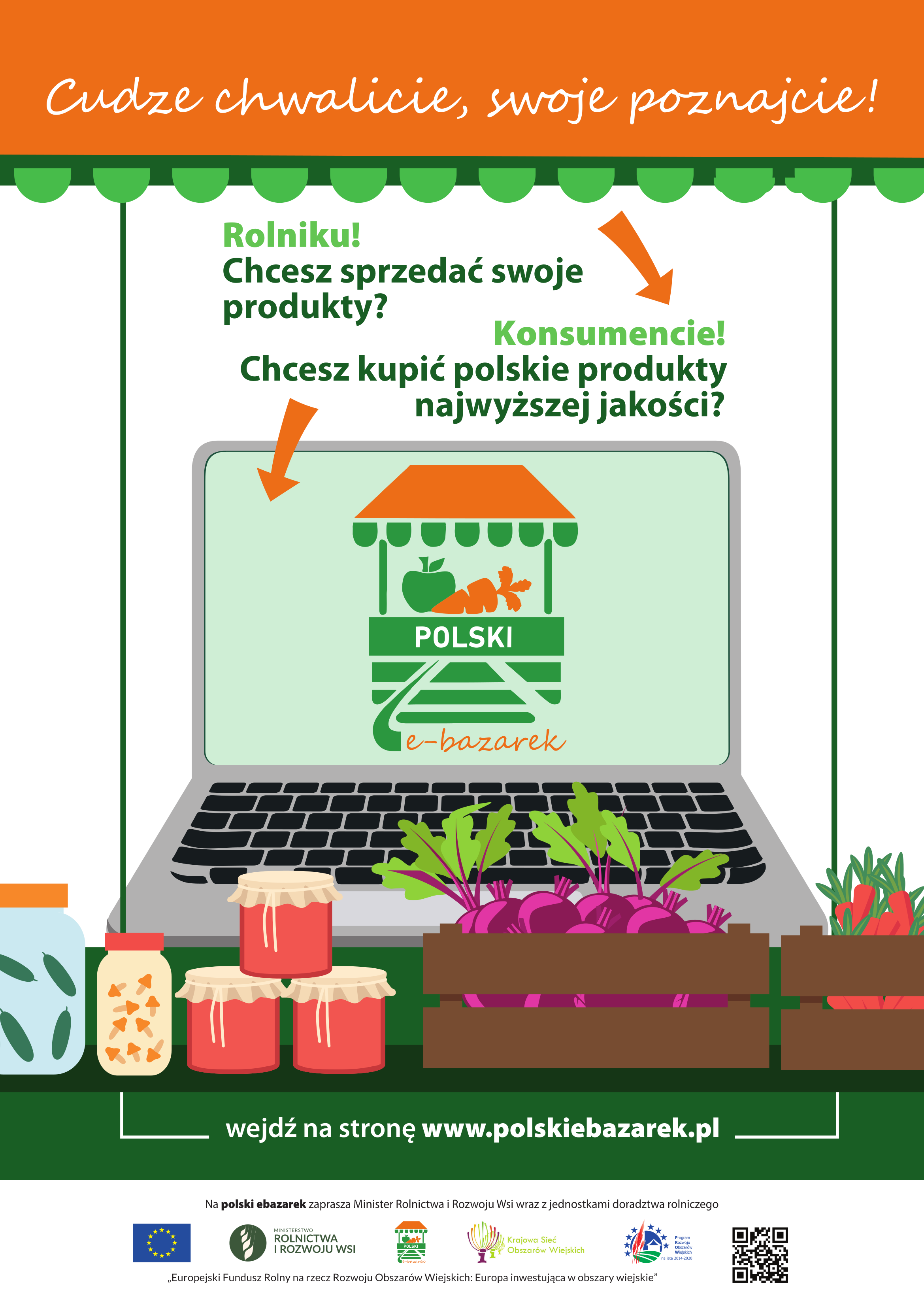 Plakat strony z artykułami wprost od rolników www.polskiebazarek.pl: