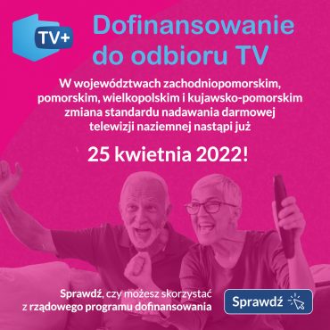 dofinansowanie do odbioru TV w standardzie DVBT 2 - plakat